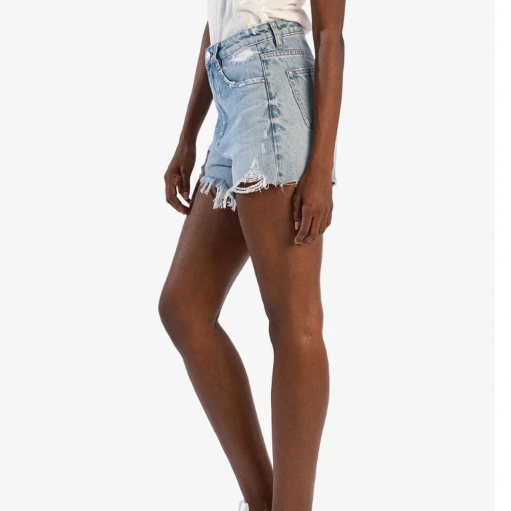 Kut from the Kloth Jane high waist long Jean Shorts